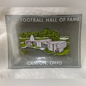 Pro football hall of fame glass dish